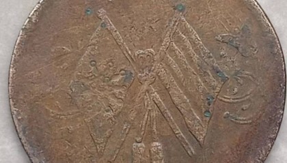 罕见的双旗币当二十铜元