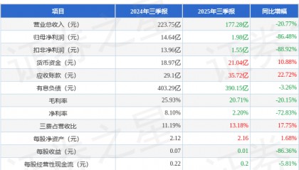 永泰能源（600157）2025年三季报简析：净利润同比下降86.48%，短期债务压力上升