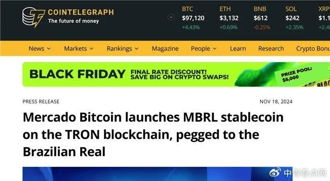 波场TRON携手MBRL稳定币 孙宇晨引领区块链技术发展